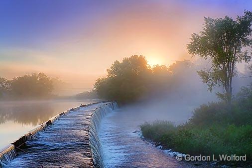 Foggy Sunrise At Edmunds Dam_17295.jpg - Rideau Canal Waterway photographed near Smiths Falls, Ontario, Canada.